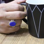 انگشتر لاجورد نقره مردانه طرح سبحان - Image 4