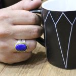 انگشتر لاجورد نقره مردانه طرح شایان - Image 4