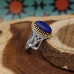 انگشتر لاجورد نقره مردانه طرح فواد - Image 2