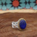 انگشتر لاجورد نقره مردانه طرح فواد - Image 3