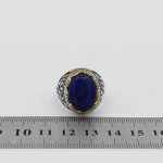 انگشتر لاجورد نقره مردانه طرح نامی - Image 5