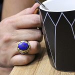 انگشتر لاجورد نقره مردانه طرح نامی - Image 4