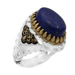 انگشتر لاجورد نقره مردانه طرح عرفان 2