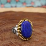 انگشتر لاجورد نقره مردانه طرح یزدان2 - Image 3