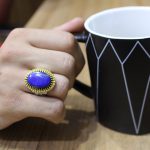 انگشتر لاجورد نقره مردانه طرح یزدان2 - Image 5