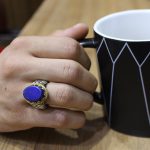 انگشتر لاجورد نقره مردانه طرح خشایار - Image 4