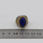 انگشتر لاجورد نقره مردانه طرح نصرت - Image 4