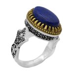 انگشتر لاجورد نقره مردانه طرح قباد