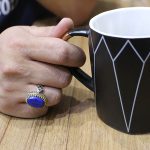 انگشتر لاجورد نقره مردانه طرح قباد - Image 4