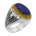 انگشتر لاجورد نقره مردانه طرح فرهنگ