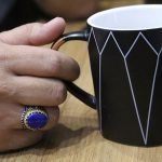 انگشتر لاجورد نقره مردانه طرح ذوالفقار - Image 5