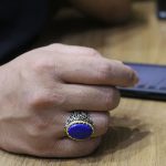 انگشتر لاجورد نقره مردانه طرح نوروز - Image 5