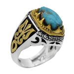 انگشتر فیروزه نیشابوری نقره مردانه طرح نوید