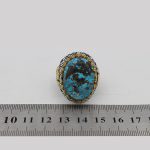 انگشتر فیروزه نیشابوری نقره مردانه طرح شاهین - Image 5