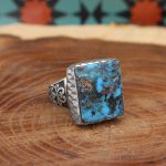 انگشتر فیروزه نیشابوری نقره دست ساز مردانه طرح دانیال + حرز امام جواد (ع) - Image 3