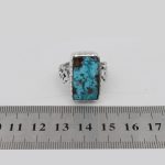 انگشتر فیروزه نیشابوری نقره دست ساز مردانه طرح فرزاد + حرز امام جواد (ع) - Image 4