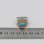 انگشتر فیروزه نیشابوری نقره مردانه دست ساز طرح منصور - Image 5