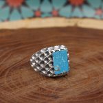 انگشتر فیروزه نیشابوری نقره مردانه طرح ساسان - Image 3