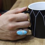 انگشتر فیروزه نیشابوری نقره دست ساز مردانه طرح امان + حرز امام جواد (ع) - Image 4