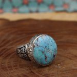 انگشتر فیروزه نیشابوری نقره دست ساز مردانه طرح نیما + حرز امام جواد (ع) - Image 3