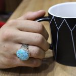 انگشتر فیروزه نیشابوری نقره دست ساز مردانه طرح نیما + حرز امام جواد (ع) - Image 4