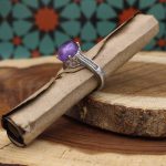 انگشتر آمیتیست نقره زنانه طرح روژان - Image 2