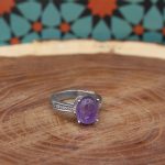 انگشتر آمیتیست نقره زنانه طرح روژان - Image 3