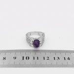 انگشتر آمیتیست نقره زنانه طرح نیکا - Image 4