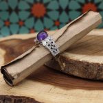 انگشتر آمیتیست نقره زنانه طرح نیکا - Image 2