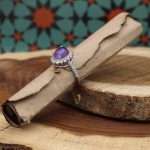 انگشتر آمیتیست نقره زنانه طرح مرسانا - Image 2