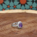 انگشتر آمیتیست نقره زنانه طرح مرسانا - Image 3