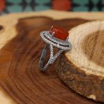 انگشتر عقیق سرخ یمنی نقره زنانه طرح سپیده - Image 2