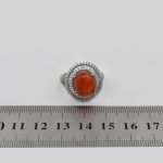 انگشتر عقیق سرخ یمنی نقره زنانه طرح سپیده - Image 4