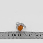 انگشتر عقیق سرخ یمنی نقره زنانه طرح مهتا - Image 4