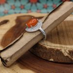 انگشتر عقیق سرخ یمنی نقره زنانه طرح مهتا - Image 3