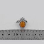 انگشتر عقیق سرخ یمنی نقره زنانه طرح بیتا - Image 4