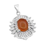 گردنبند عقیق سرخ یمنی نقره زنانه طرح مریلا