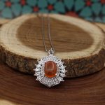 گردنبند عقیق سرخ یمنی نقره زنانه طرح مریلا - Image 2