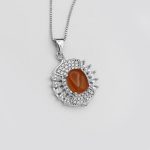 گردنبند عقیق سرخ یمنی نقره زنانه طرح مریلا - Image 3