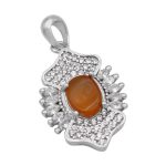 گردنبند عقیق سرخ یمنی نقره زنانه طرح رویال