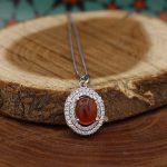 گردنبند عقیق سرخ یمنی نقره زنانه طرح ساناز - Image 2