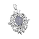 گردنبند عقیق کبود یمنی نقره زنانه طرح خاطره