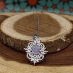 گردنبند عقیق کبود یمنی نقره زنانه طرح خاطره - Image 2