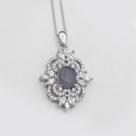 گردنبند عقیق کبود یمنی نقره زنانه طرح خاطره - Image 3