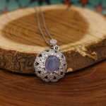 گردنبند عقیق کبود یمنی نقره زنانه طرح مانلی - Image 2