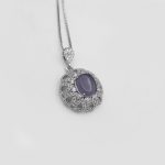 گردنبند عقیق کبود یمنی نقره زنانه طرح مانلی - Image 3