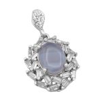 گردنبند عقیق کبود یمنی نقره زنانه طرح رامانا