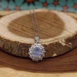 گردنبند عقیق کبود یمنی نقره زنانه طرح رامانا - Image 2