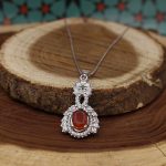 نیم ست عقیق سرخ یمنی نقره زنانه طرح آناهیتا - Image 3