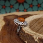 نیم ست عقیق سرخ یمنی نقره زنانه طرح بهناز - Image 3